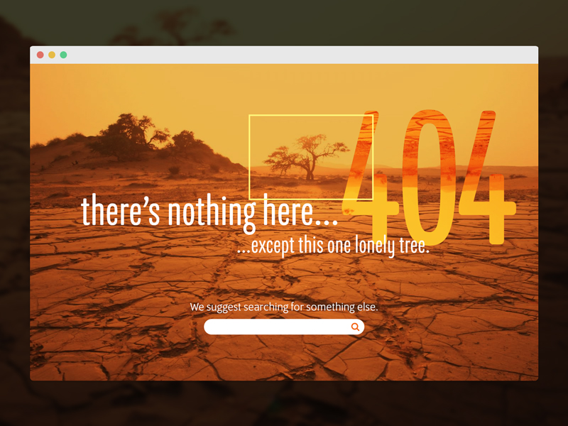 Daily UI Challenge 008 - 404 Page