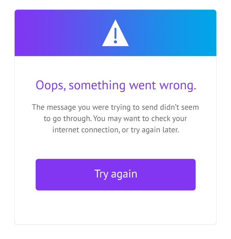 Error state in a UX design project