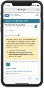 COVID-19 monitoring with CDC recommendations