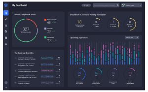 Dark mode for the insurance compliance verification dashboard