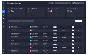 Dark mode for the insurance compliance verification dashboard