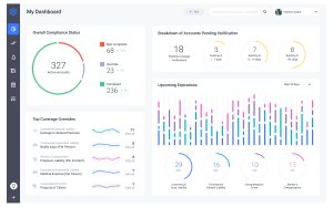 Light mode for the insurance compliance verification dashboard