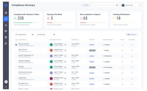 Light mode for the insurance compliance verification dashboard